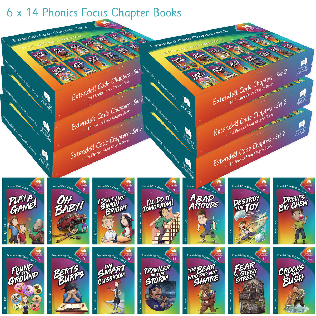 Chapter Series Label Extended Code Chapter Series Set 2 - Guided Reading Set (6 copies x 14 ...