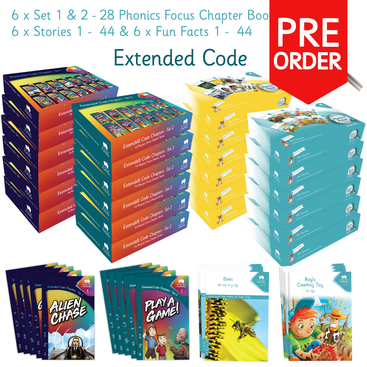 Extended Code Complete Classroom Set - 6 Sets (Phonics Focus Stories ...