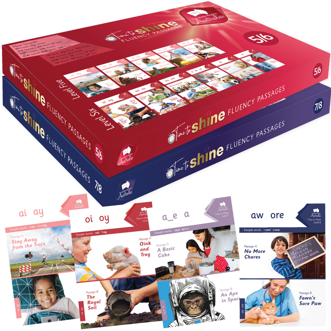 Time　7/8　to　Readers　Set　Shine　Fluency　Passages　Combined　Australia　Level　5/6　–　Decodable